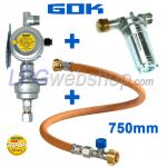 Pressure regulator Set GOK DriveOne with Crash sensor for 1x gas bottle with Shell connection type W21.8 G.12