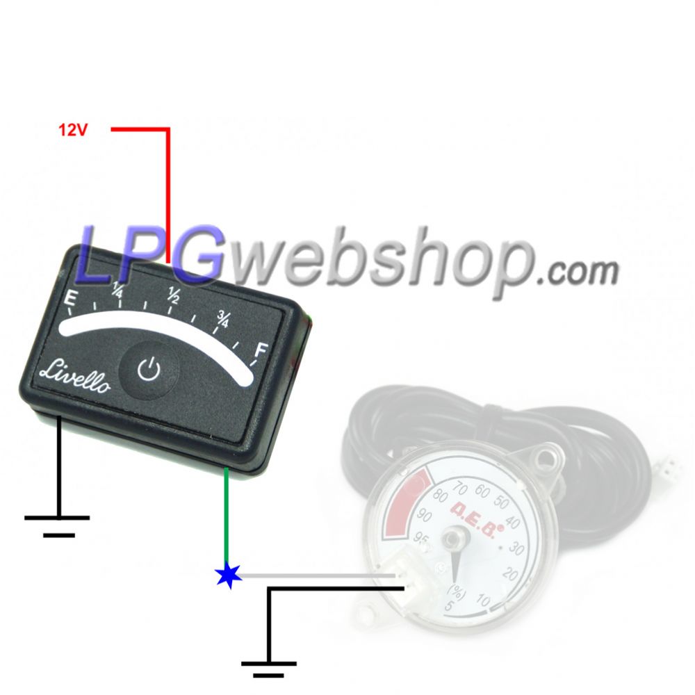 LPG LED-indicator 9 LEDs Livello Inhoudsindicator met schakelaar LPG LED-indicator 9 LEDs Livello Inhoudsindicator met schakelaar