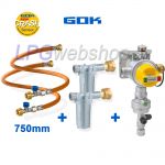 Druckreglersatz GOK DriveOne mit Crashsensor für 2x Gasflasche mit Shell-Anschlusstyp W21.8 G.12