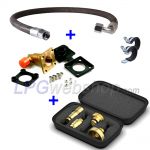 Kit de llenado de GLP con manguera de llenado RxH 1/2" UNF + llenado plano en ángulo + juego de adaptadores de llenado