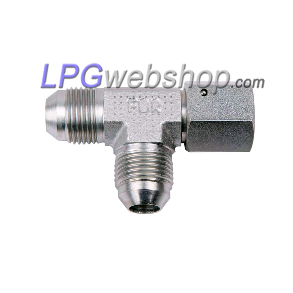 T-Piece 3x 1/2"UNF 2x Outer Thread + 1x Flare-Nut on the side for LPG Filling Hose T-Piece 3x 1/2"UNF 2x Outer Thread + 1x Flare-Nut on the side for LPG Filling Hose