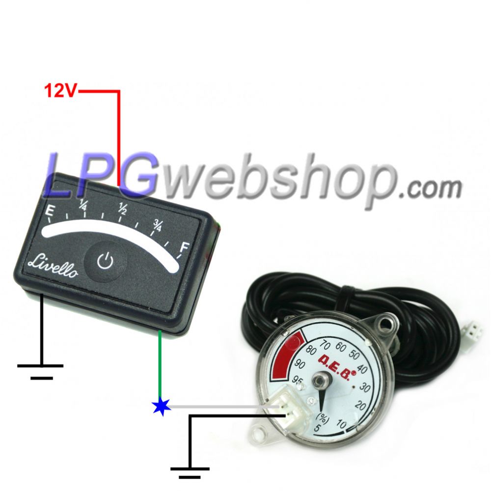 LPG LED-indicator 9 LEDs Livello Inhoudsindicator met schakelaar incl. Tanksensor 4-Gats LPG LED-indicator 9 LEDs Livello Inhoudsindicator met schakelaar incl. Tanksensor 4-Gats