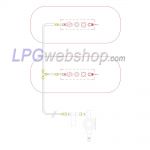 Juego de regulador de presión GOK EN61-DS para 2 depósito de gas de vapor con conexión de compresión de 8 mm o grifo depósito UN