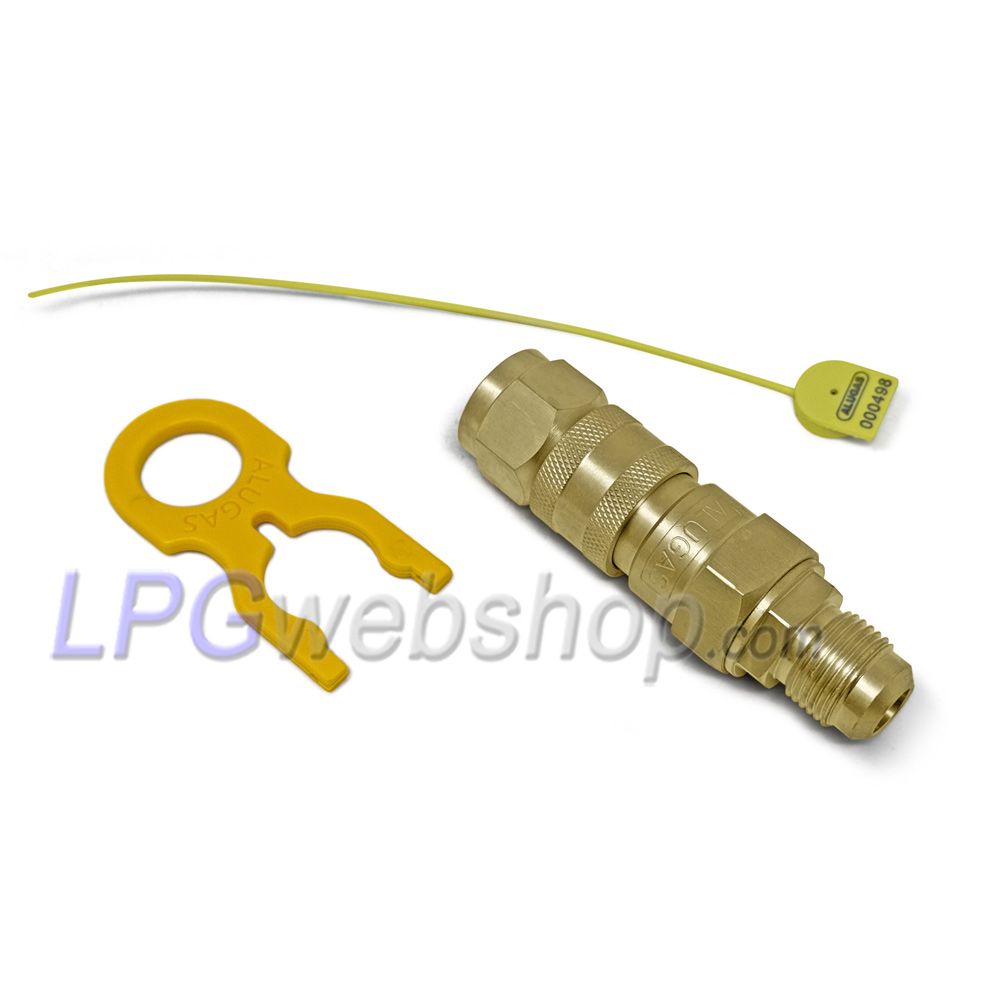 Alugas Engate rápido com válvula antirretorno integrada 1/2" UNF interna x externa para desconectar a mangueira de enchimento Alugas Engate rápido com válvula antirretorno integrada 1/2" UNF interna x externa para desconectar a mangueira de enchimento