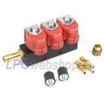 Trilho injetor de GLP VALTEK T30 3 cilindros vermelho STD 3 Ohm incl. Kit de montagem sem bicos injetores