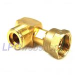 Koppelstuk Haaks 90° met AG M20x1,5 Male x M20x1,5 ÜM Female aansluiting