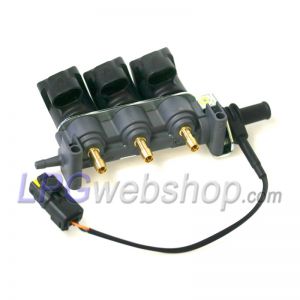 Tartarini LPG Injector Rail 3 Cyl Tipo EVO 08G - Incl. Sensor de Temperatura