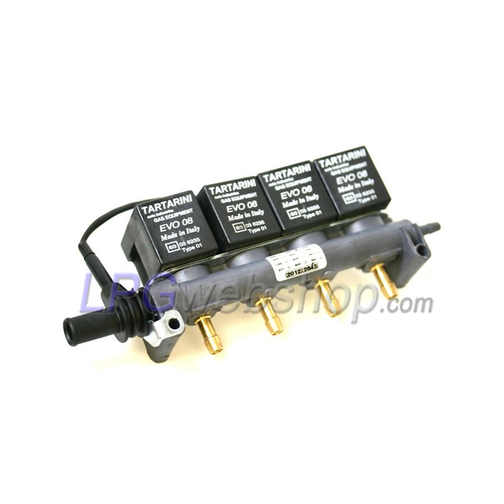 Trilho injetor de GLP Tartarini 4 cilindros tipo EVO08G - Incl. Sensor de temperatura Trilho injetor de GLP Tartarini 4 cilindros tipo EVO08G - Incl. Sensor de temperatura
