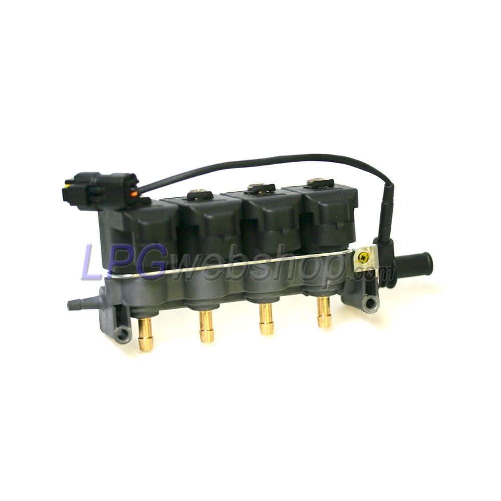 Riel de inyectores GLP Tartarini para 4 cilindros, modelo EVO 08G (incluye sensor de temperatura) Riel de inyectores GLP Tartarini para 4 cilindros, modelo EVO 08G (incluye sensor de temperatura)