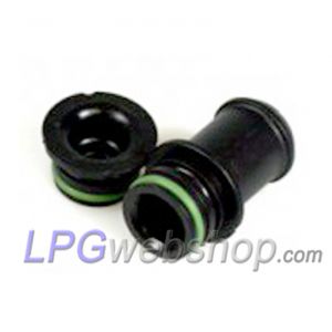 Connection piece + plug for AEB I-PLUS / VGI / Landi Renzo EVO-P Injector rail Plastic version.