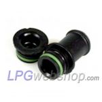 Pièce de raccordement + fiche pour rampe d'injecteur AEB I-PLUS / VGI / Landi Renzo EVO-P Version plastique.