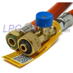 High pressure gas hose GOK 750mm G.1 (IT-W20x1/14") x G.36 (M20x1.5) Caramatic ConnectDrive with break valve