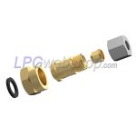 Verloop M20 x 8mm knelkoppeling tbv M20 ingang drukregelaar