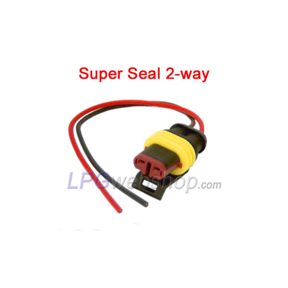Enchufe bidireccional AMP Super Seal con cable de 15 cm Enchufe bidireccional AMP Super Seal con cable de 15 cm