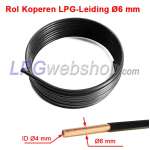 Rolo de 50 metros Tubo GLP Cobre 6mm com bainha plástica