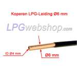 Rolo de 50 metros Tubo GLP Cobre 6mm com bainha plástica