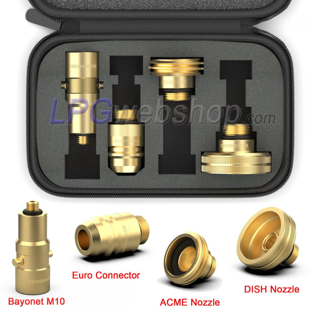 LPG-Tankadapter-Set M10 – 4x Tankanschlüsse für alle EU im schicken Etui LPG-Tankadapter-Set M10 – 4x Tankanschlüsse für alle EU im schicken Etui