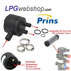 LPG Gas Filter Kit Prins VSI 2x Outlet 16x12x12mm for Prins VSI-3 with eVP Type 2 Reducer