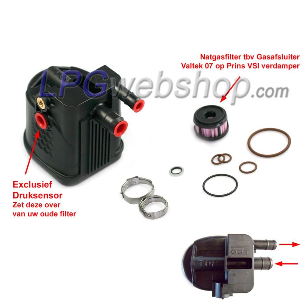 Kit de remplacement Filtre gazeux GPL KEIHIN Prins VSI2 1 sortie (180/80325) Kit de remplacement Filtre gazeux GPL KEIHIN Prins VSI2 1 sortie (180/80325)