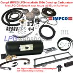 Sistema compl. IMPCO GLP com misturador 300A diret. no carb. com tanque GLP cilindro até 85L,