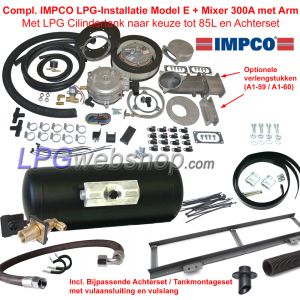 Compl. IMPCO LPG Kit 300A on Arm + Cyl. LPG Tank until 85L
