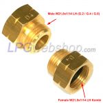Adapter D4 - Female SHELL Kombi W21.8x1/14LH x Male (G.2/G.4/G.8) W21.8x1/14LH (BE,FR,CH,GB,IE,ES...)