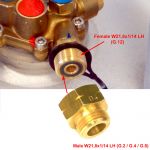 Adapter D4 - Buchse SHELL Kombi W21.8x1/14LH x Stecker (G.2/G.4/G.8) W21.8x1/14LH (BE,FR,CH,GB,IE,ES...)