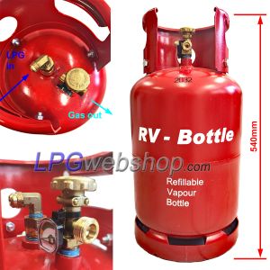 Bouteille de gaz GPL rechargeable de 26,5 L en acier léger avec bouchon de remplissage à 80 %