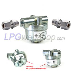 Hogedruk LPG-filter F-701 met 8mm aansluitingen- Vervangbaar filterelement