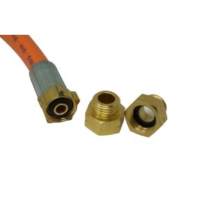 Hochdruck-Gasschlauch 400mm 2 x G.2 SHELL-F (21,8 x 1/14 lh) inkl. 2 x D4 Adapter