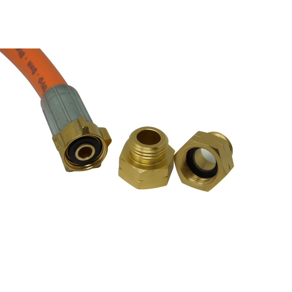 Tubo flessibile per gas alta pressione 400mm 2 x G.2 SHELL-F (21,8 x 1/14 lh) incl. 2 adattatori D4 Tubo flessibile per gas alta pressione 400mm 2 x G.2 SHELL-F (21,8 x 1/14 lh) incl. 2 adattatori D4