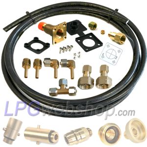 Double LPG Filling Kit for 2x Gas bottles SHELL connection with W21,8 Filling Point and 4m FARO Pipe