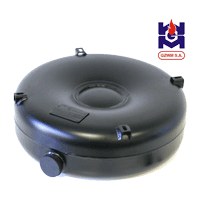 LPG Toroidal Tank by GZWM 1-Hole 0° External incl. Multivalve. Suitable for cars with the spare wheel hanging under the vehicle.