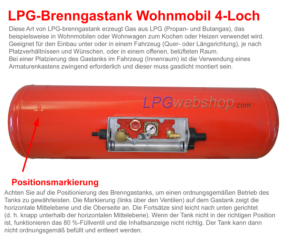 Brenngastank-Position