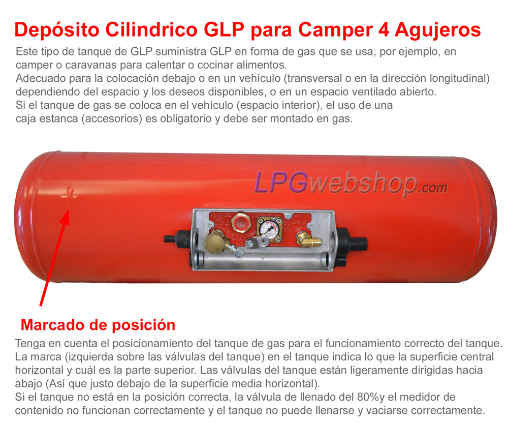 Posición del depósito gaseoso