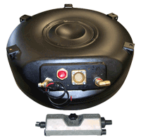 GZWM LPG Toroidal Tanks 4 Hole 52° with 4 tank fittings for LPG installations at the location of the spare wheel