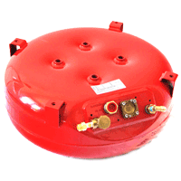 Red Toroidal LPG Vapor Gas Tanks for gas use in Campers, Caravans, Motorhome, RV, Mobilehome or Food Trucks.