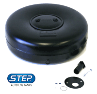 Step LPG Toroidal Tanks 1 Hole 30° with internal Multivalve for LPG installations at the location of the spare wheel