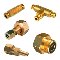 Couplings / Tees and Adapter pieces for gas applications