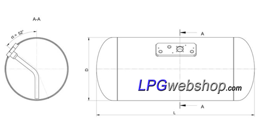 doorsnede cilindertank