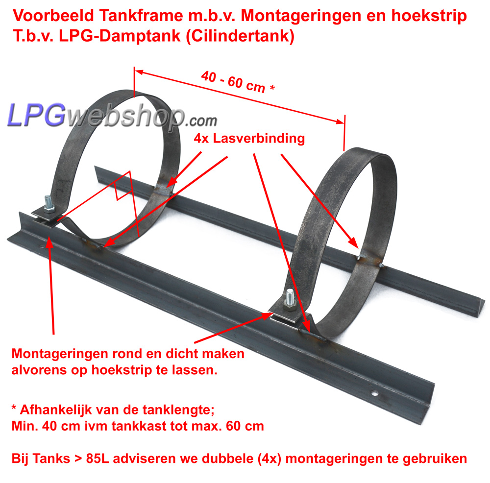 Montageframe met montageringen