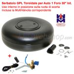 Serbatoio Bombola GPL Toroidale 56L (Ø650x220) GZWM 1 Foro 30° Interno Auto - Multivalvola inclusa