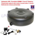 Serbatoio Bombola GPL Toroidale 64L (Ø630x250) GZWM 1 Foro 0° Esterno Auto - Multivalvola inclusa