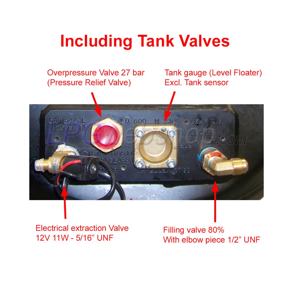 LPG Toroidal Tank 63L (Ø650x230) - GZWM 4-Hole incl. Fittings LPG Toroidal Tank 63L (Ø650x230) - GZWM 4-Hole incl. Fittings