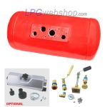 Tanque cilíndrico GPL gasoso para autocaravana 30L (Ø270x605) 4 furos GZWM Válvulas incluídas