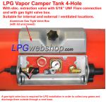 Tanque cilíndrico GPL gasoso para autocaravana 30L (Ø270x605) 4 furos GZWM Válvulas incluídas