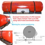 Tanque cilíndrico GPL gasoso para autocaravana 60L (Ø315x870) 4 furos GZWM Válvulas incluídas