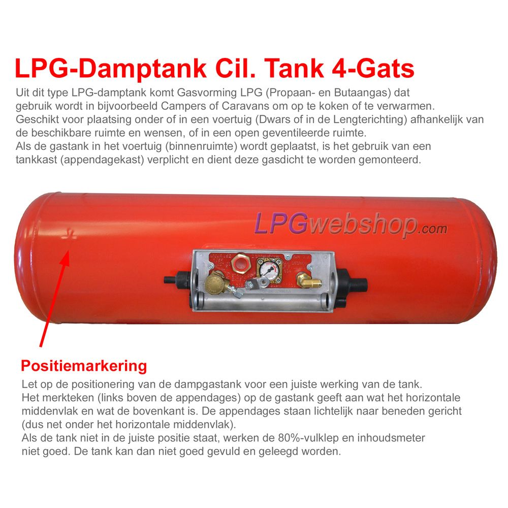 Depósito cilíndrico GLP gasoso para autocaravana 16L (Ø200x585) 4 furos GZWM Válvulas incluídas Depósito cilíndrico GLP gasoso para autocaravana 16L (Ø200x585) 4 furos GZWM Válvulas incluídas