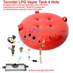 LPG Vapor Toroidal Camper Tank 53,5L (Ø600x230) GZWM 4 Hole Incl. Valves - Cooking Heating