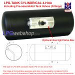 LPG-Tank Cylindrical 45L (Ø315x667) GZWM 4-Hole incl. Tank Fittings